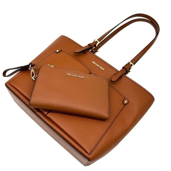 Michael Kors Jet Set Medium Pocket Tote Bag Large Double Zip